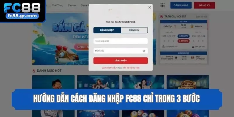 Hướng dẫn cách đăng nhập Fc88 chỉ trong 3 bước
