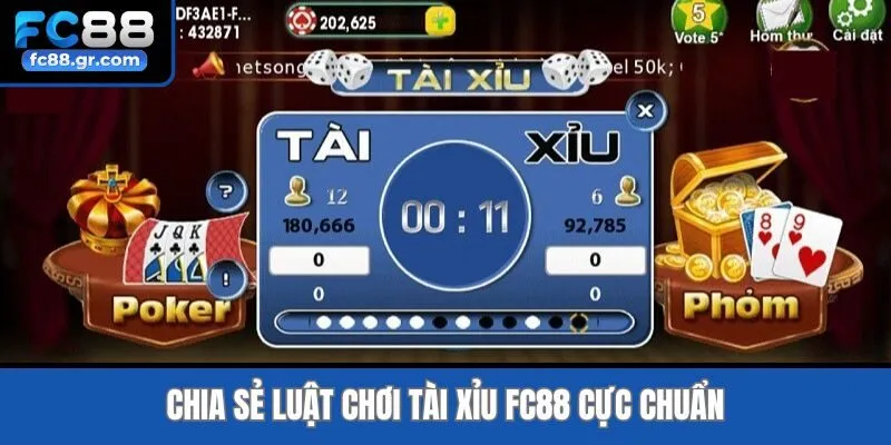 Chia sẻ luật chơi tài xỉu Fc88 cực chuẩn